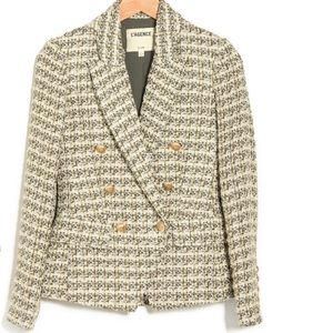 L’AGENCE Kenzie Double Breasted Tweed Blazer